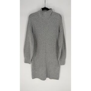GYPSY CLOUD FUNNELNECK PULLOVER SWEATER DRESS GRAY HERRINGBONE XL NWT
